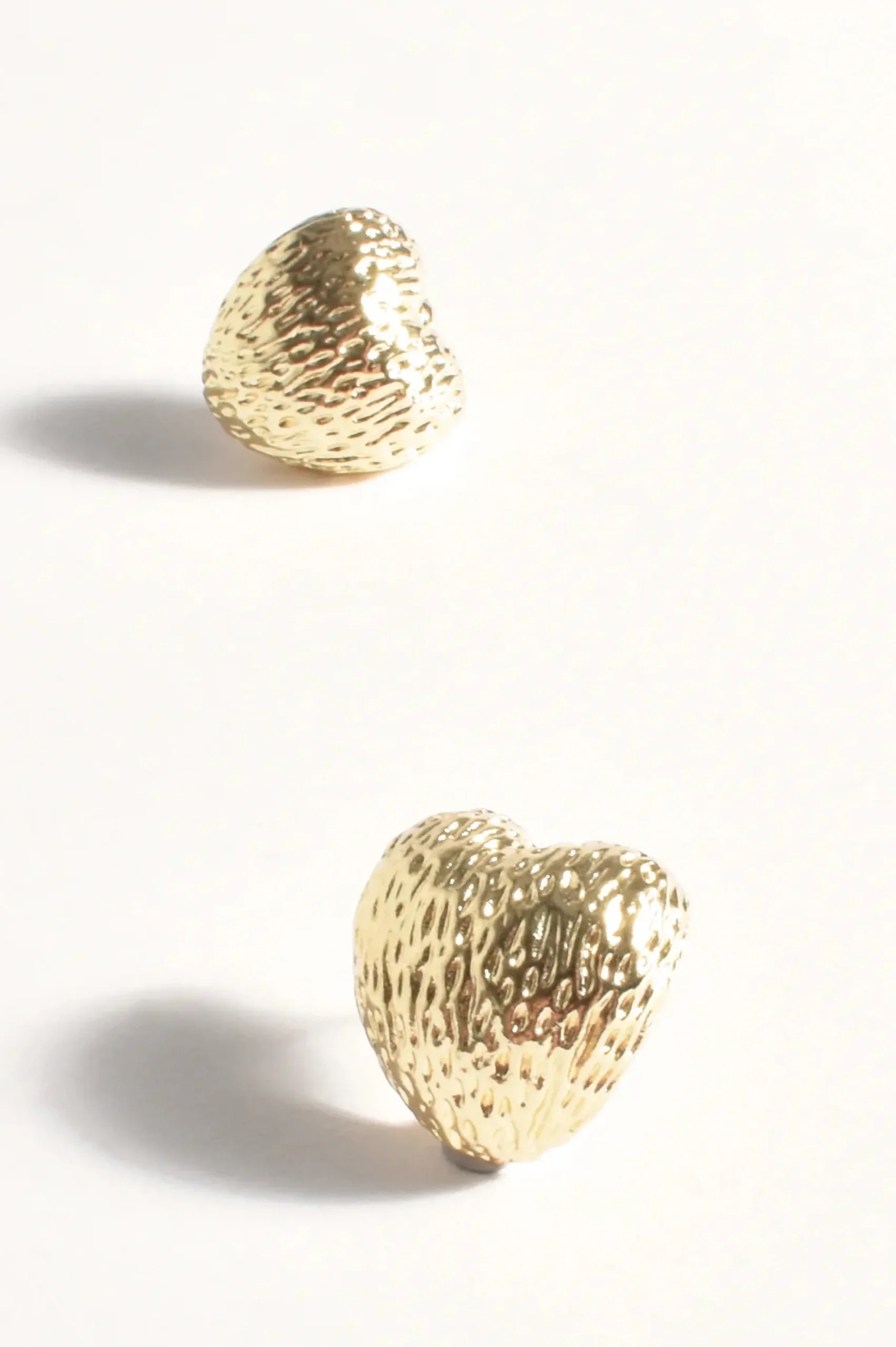 Textured Heart Earrings GOLD