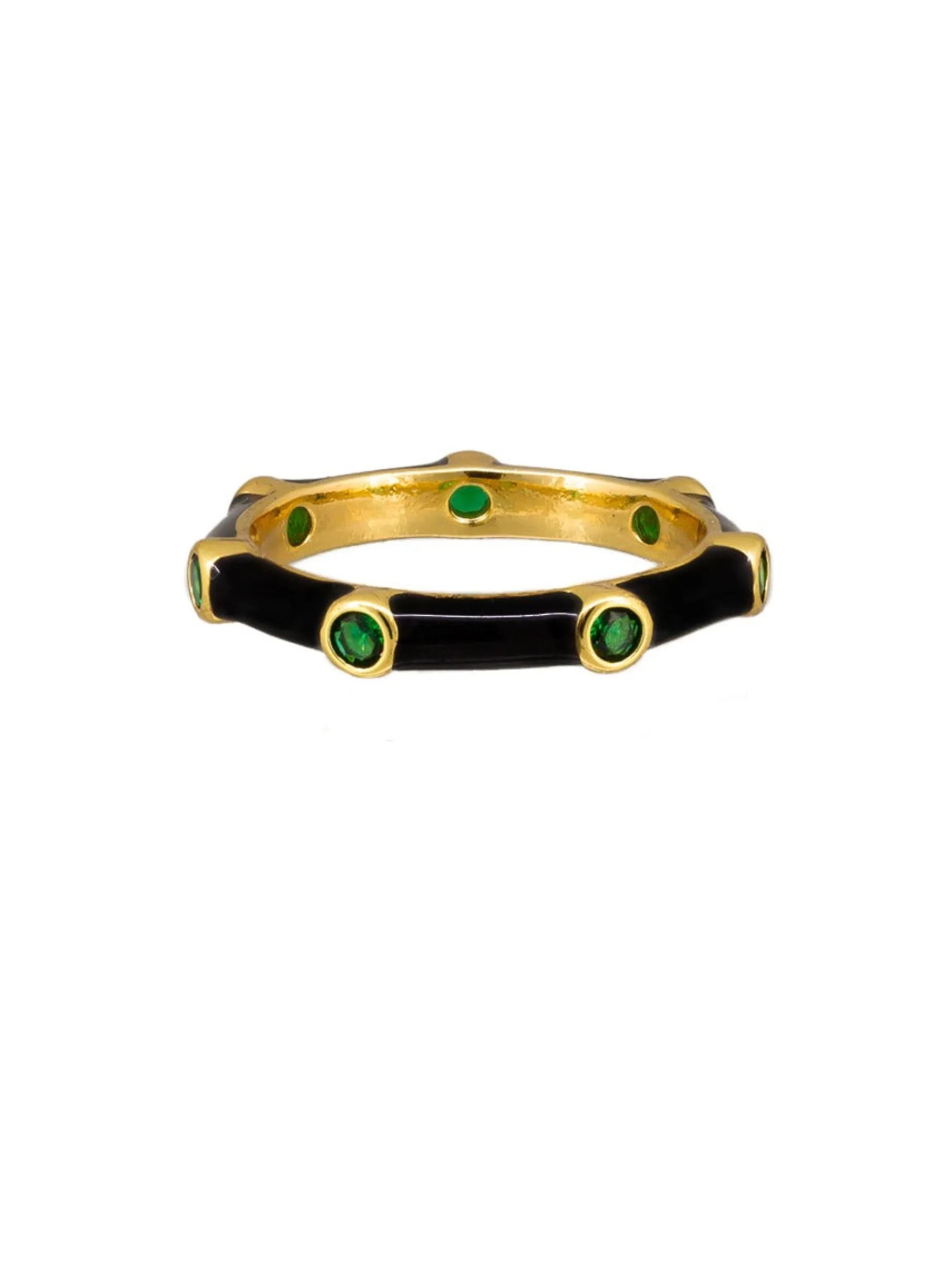 Tiger Tree Enamel and CZ Ring BLACK