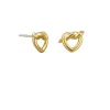 Tiger Tree Knotted Heart Studs GOLD