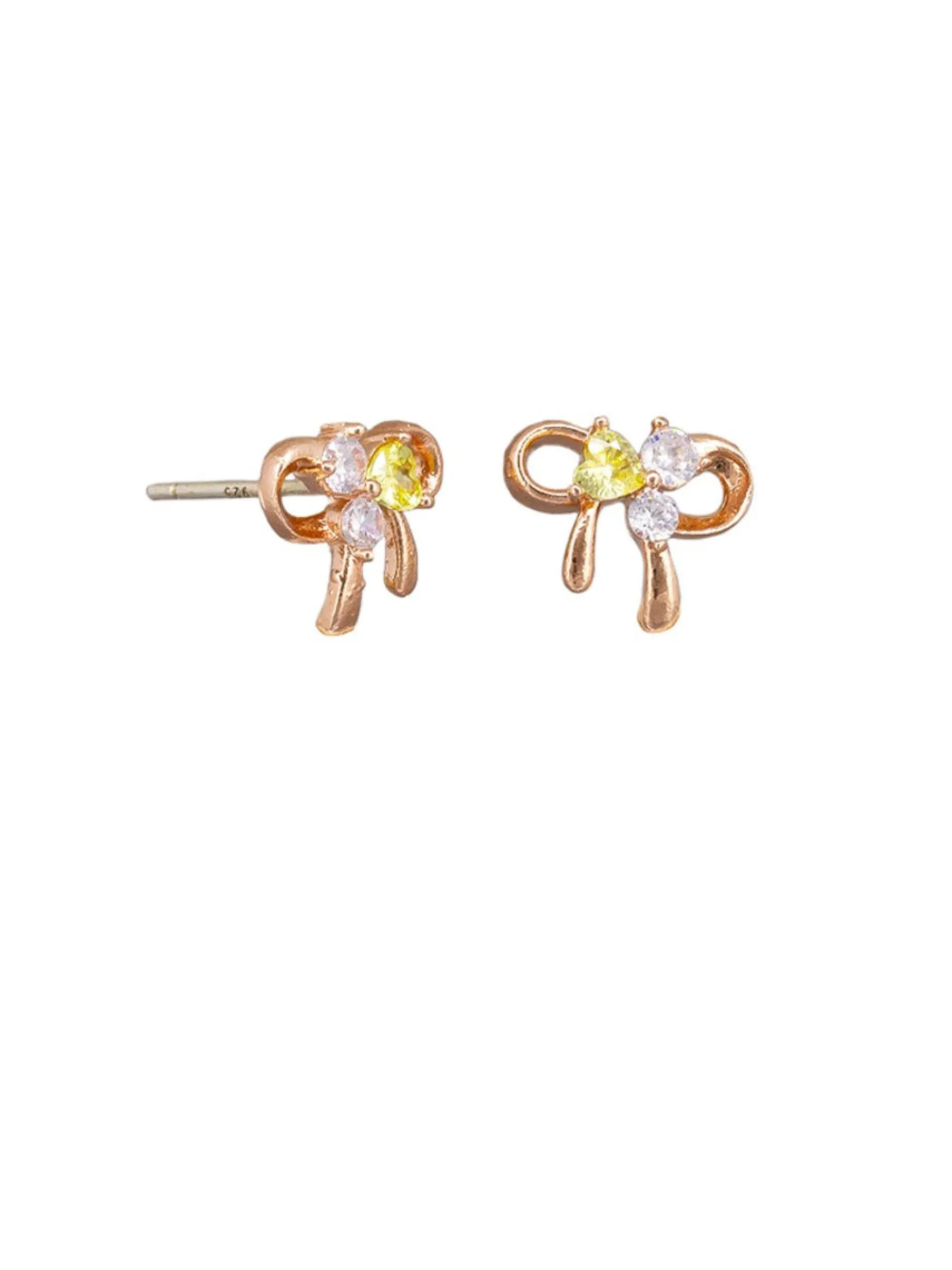 Tiger Tree Rose Gold Crystal Bow Studs