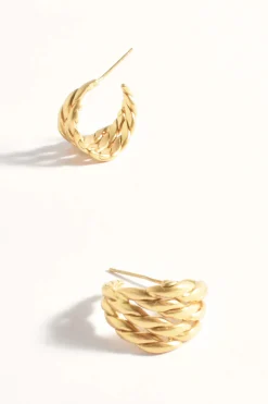 Twisted Hoop Earrings MATT GOLD
