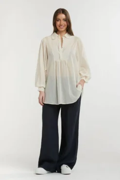 URBAN LUXURY Boho Shirt CREAM