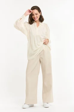 URBAN LUXURY Boho Shirt CREAM