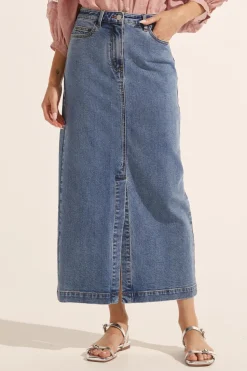 ZK Meridian Skirt MID WASH DENIM