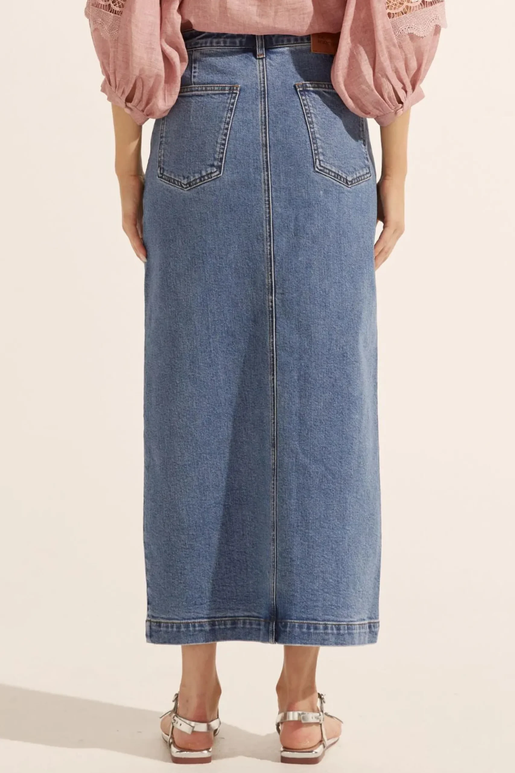 ZK Meridian Skirt MID WASH DENIM