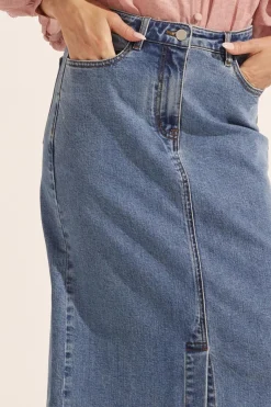 ZK Meridian Skirt MID WASH DENIM